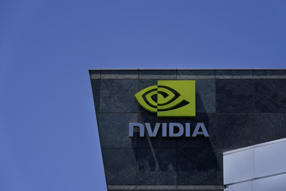 A Nvidia office building is shown in Santa Clara, Calif., Wednesday, May 31, 2023. (AP Photo/Jeff Chiu)