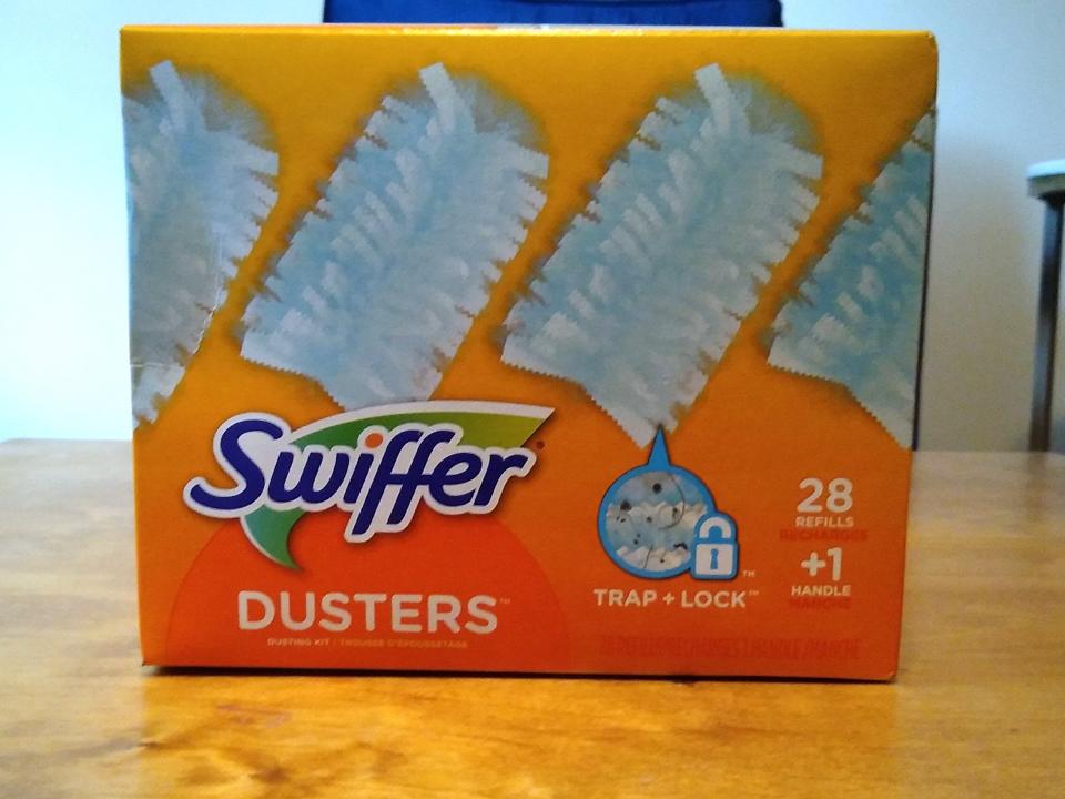 orange pack of swiffer dusters from costco