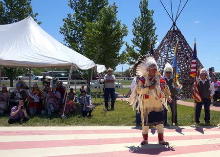 Alvin "AJ" Not Afraid, chairman of the Crow Nation tribal council, is seen at Absaloka Veterans Park in Crow Agency, Montana, U.S., June 23, 2017. REUTERS/Valerie Volcovici