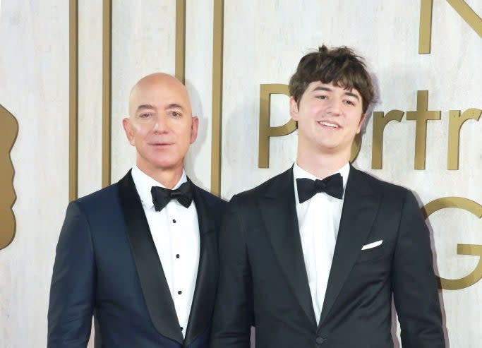 Jeff Bezos with his son Preston Bezos in 2019 (Getty Images)