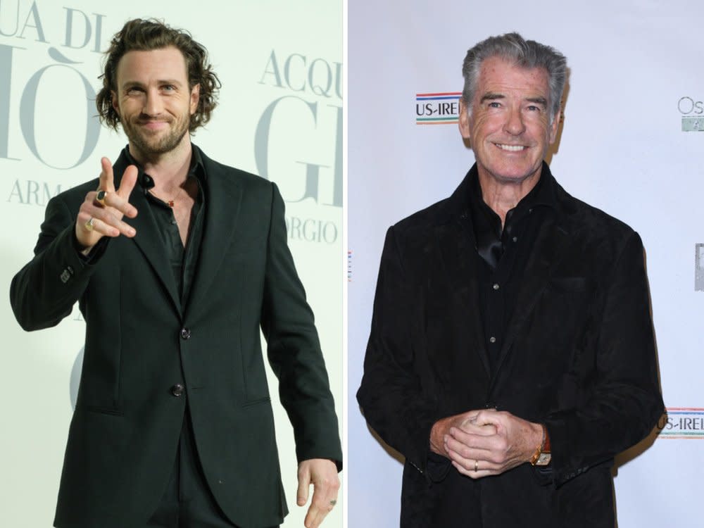 Pierce Brosnan spielte selbst in vier Filmen James Bond - wird Aaron Taylor-Johnson sein Nachfolger? (Bild: 2024 OSCAR GONZALEZ FUENTES/Shutterstock.com / Charlie Steffens/AdMedia/ImageCollect)