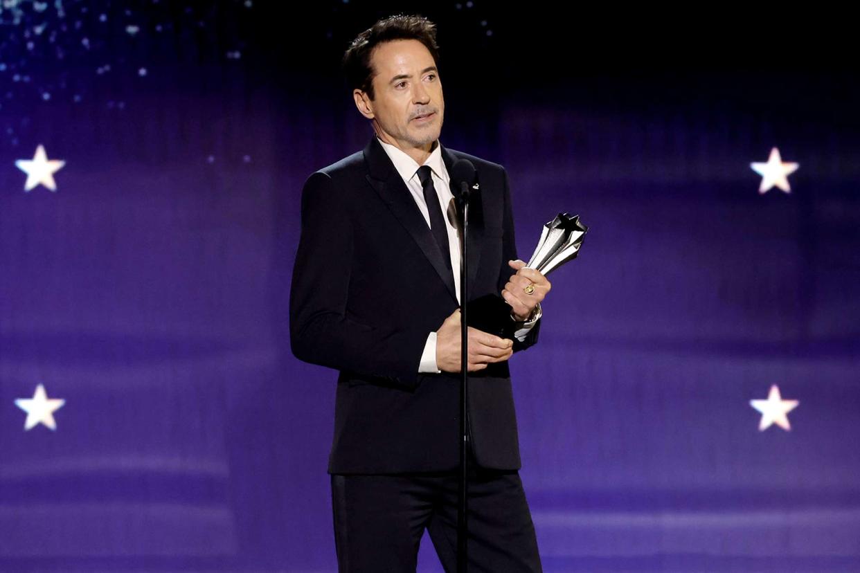 <p>Kevin Winter/Getty</p> Robert Downey Jr. at the Critics Choice Awards in Santa Monica, California, on Jan. 14, 2024