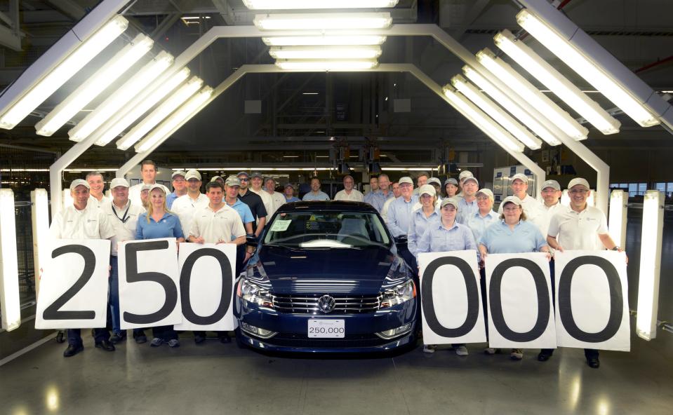 The 250,000th Passat sedan built in VW's Chattanooga, Tenn., plant.