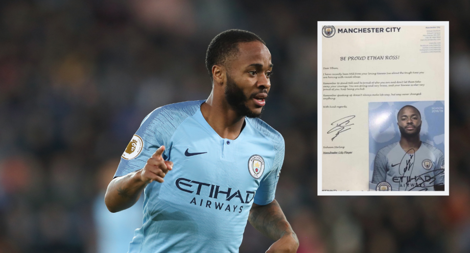 Raheem Sterling has written a letter to a young Manchester City fan after he fell victim to abuse