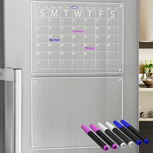 26) Magnetic Dry Erase Calendar Board for Fridge