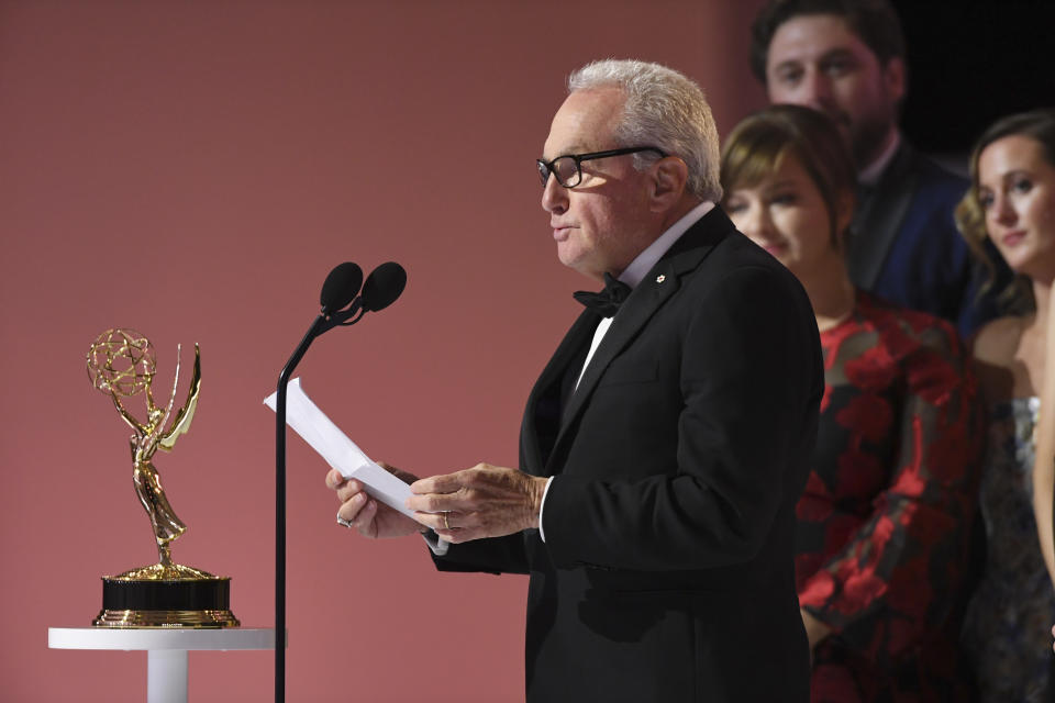Lorne Michaels accepts the award for outstanding variety sketch series for 