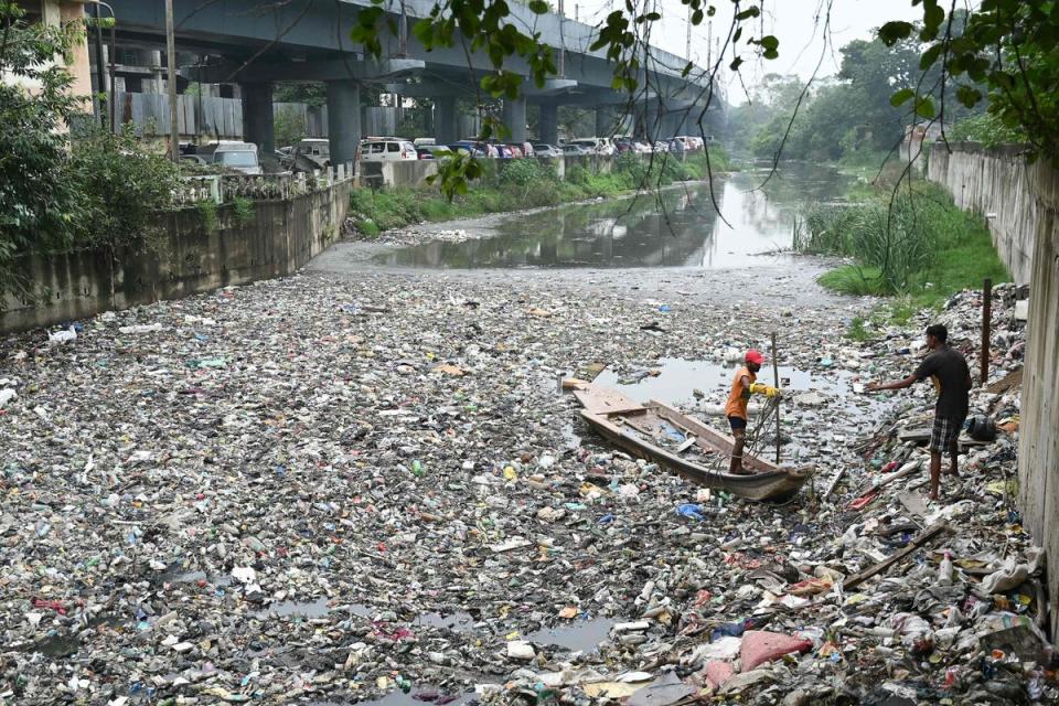 Waste plastic is one of the biggest threats to the world’s environment. (AFP via Getty Images)