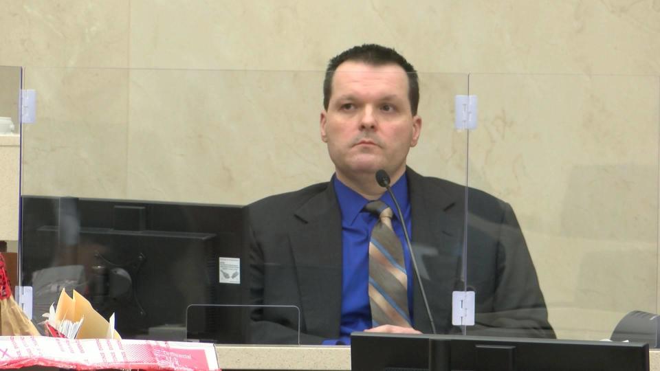 Rick Ennis testified in his own defense, insisting he had nothing to do with Lori Slesinski's disappearance.  / Credit: WRBL/Pool