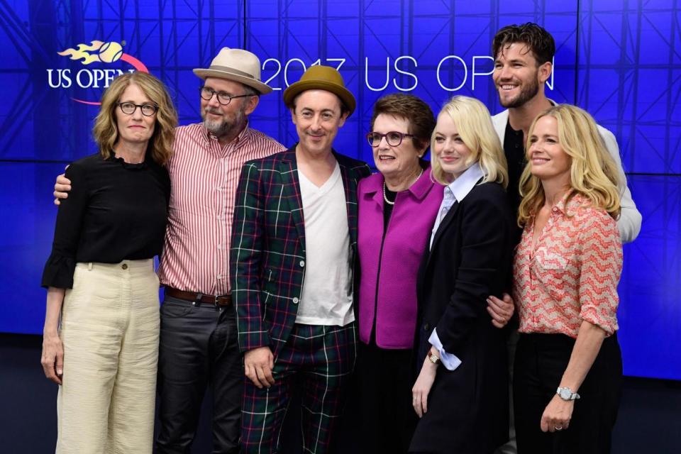 Billie Jean King meets the cast of Battle of the Sexes (Getty Images)