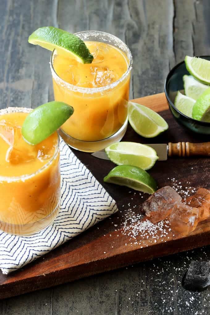 Grilled Mango Habanero Margaritas