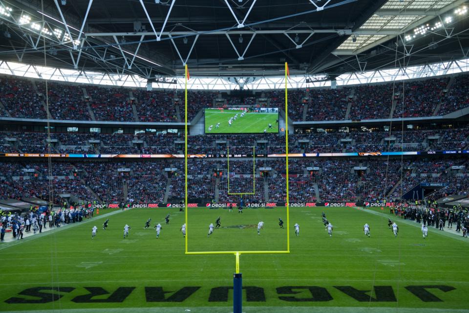 Jacksonville Jaguars and the Indianapolis Colts play in the NFL International Series at Wembley Stadium in London on Sunday, Oct2.photo: Bob Martin/ NFL 