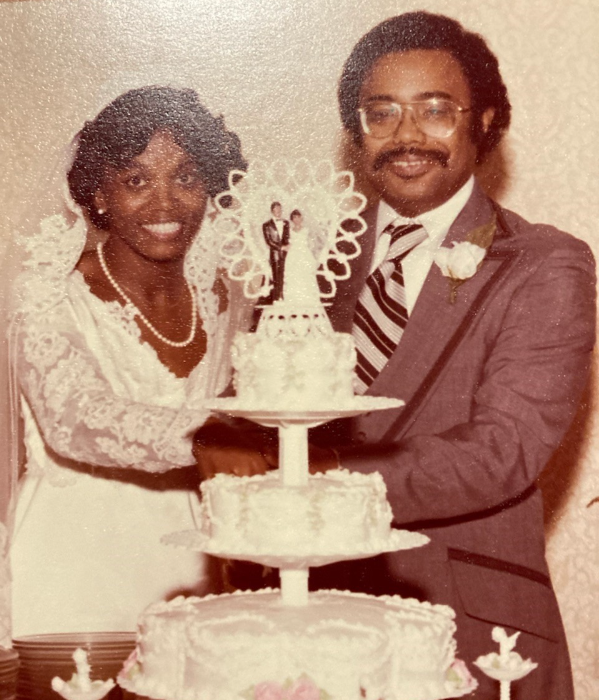 The wedding of Pamela Gipson and Fred L. Banks Jr. on Jan. 28, 1978, at Hope Spring Missionary Baptist Church in  Jackson, Miss.