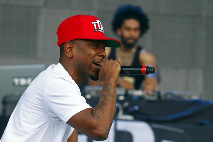 Kendrick Lamar performs on Day 4 of the 2013 Bonnaroo Music and Arts Festival on sunday, June 16, 2013 in Manchester, Tenn. (Photo by Wade Payne/Invision/AP)