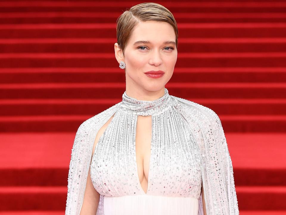 Lea Seydoux attends the World Premiere of "No Time to Die" at the Royal Albert Hall on September 28, 2021 in London, England.