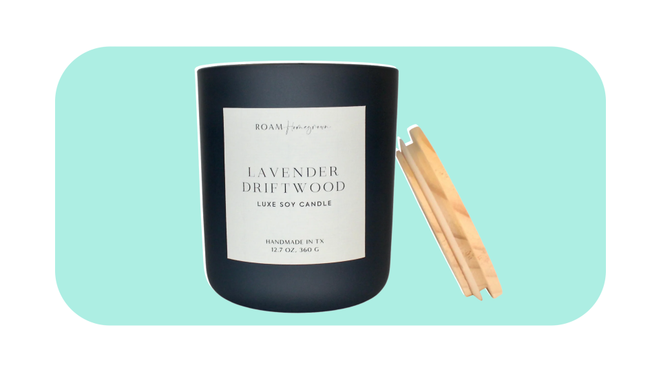 Best gifts from women-owned brands: Roam Homegrown Lavender Driftwood Candle