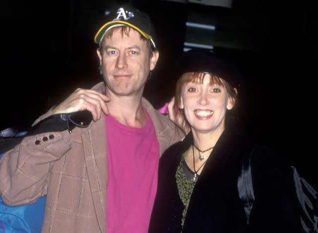 <p>Photo by Ron Galella, Ltd./Ron Galella Collection/Getty </p> Dan Gilroy and Shelley Duvall on November 21, 1992 departing from the Los Angeles International Airport.