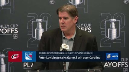 Peter Laviolette on the Rangers epic Game 2 win vs the Hurricanes