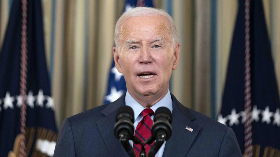 PHOTO: President Joe Biden speaks during an event in the State Dining Room of the White House, Sept. 6, 2023, Washington. (Bonnie Cash/UPI/Bloomberg via Getty Images)