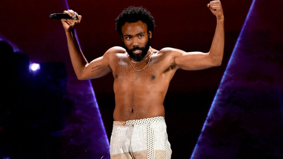 <div>LAS VEGAS, NV - SEPTEMBER 21: (EDITORIAL USE ONLY; NO COMMERCIAL USE) Childish Gambino performs onstage during the 2018 iHeartRadio Music Festival at T-Mobile Arena on September 21, 2018 in Las Vegas, Nevada. (Photo by Kevin Winter/Getty Images for iHeartMedia)</div>