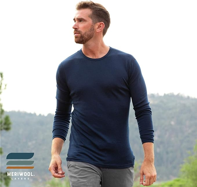 100% Merino Wool Midweight Long Sleeve Thermal Shirt. PHOTO: Amazon