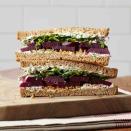 <p>This pickled beet, arugula and goat cheese sandwich is peppery with creamy notes from the goat cheese and sweet and tangy undertones from the pickled beets. Chopped walnuts add nuttiness and crunch to this easy sandwich. <a href="https://www.eatingwell.com/recipe/7994089/pickled-beet-arugula-herbed-goat-cheese-sandwich/" rel="nofollow noopener" target="_blank" data-ylk="slk:View Recipe" class="link ">View Recipe</a></p>