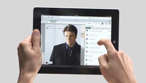 Aereo screenshot on a tablet