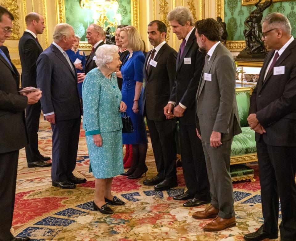 The Queen meeting guests at the Global Investment Summit on Tuesday (Arthur Edwards/The Sun/PA) (PA Wire)