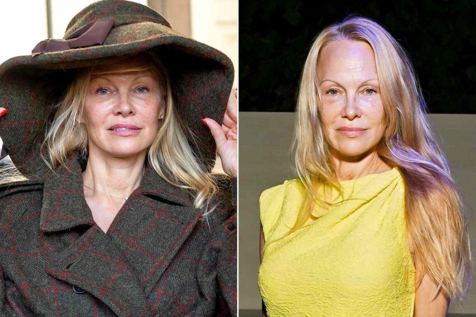 <p>Arnold Jerocki/Getty Images; Stephane Cardinale - Corbis/Corbis via Getty Images</p> Pamela Anderson goes makeup-free at Paris Fashion Week