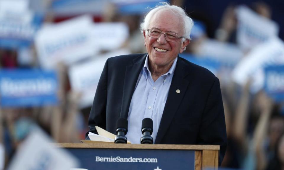 Bernie Sanders speaks during a recent rally in Denver.