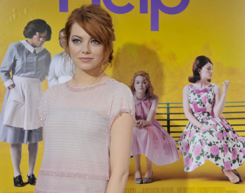 Emma Stone arrives at "The Help" World Premiere at the Samuel Goldwyn Theater in 2011.