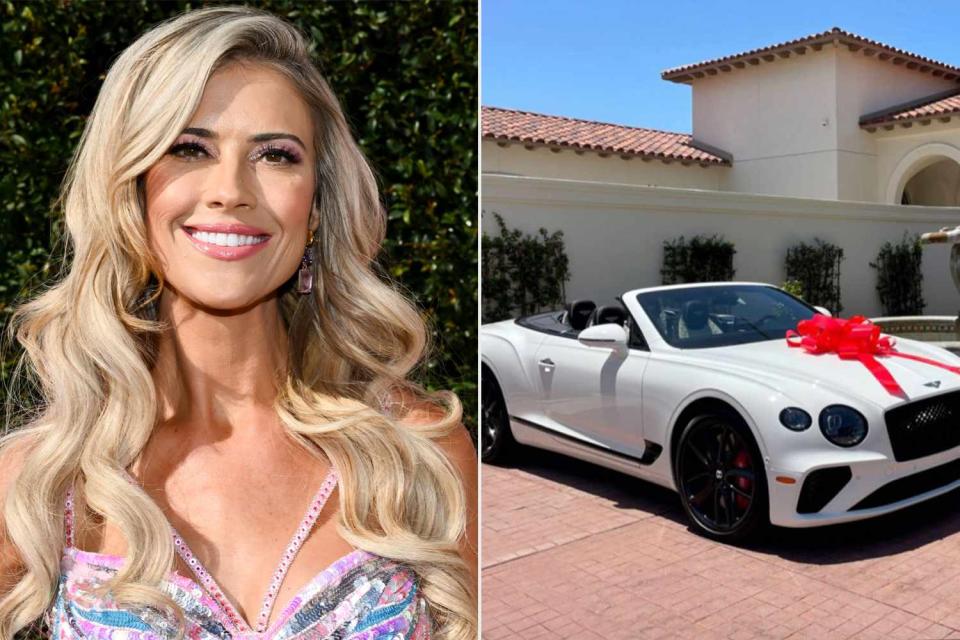 <p>Michael Buckner/Variety via Getty, Christina Hall/Instagram</p> Christina Hall received a white Bentley convertible from husband Joshua Hall for her 40th birthday.