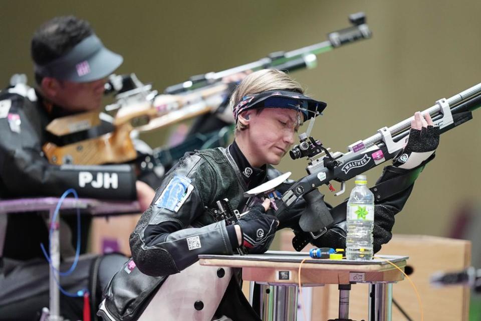 Natascha Hiltrop during the mixed 10m air rifle prone R3-SH1 final.