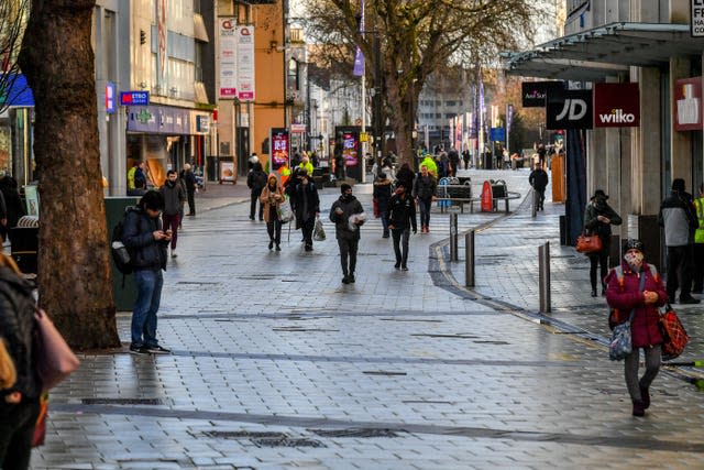 People in Cardiff city centre