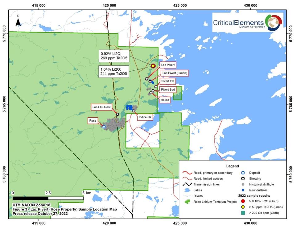 Critical Elements Lithium Corporation, Thursday, October 27, 2022, Press release picture