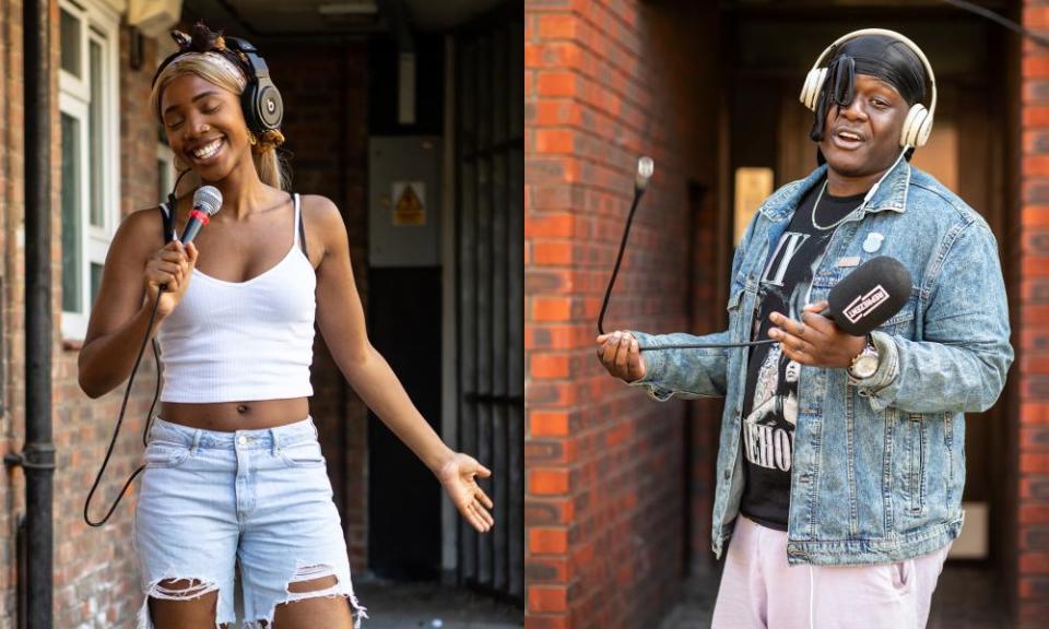 Henrie Kwushue and Scully, outside their houses in, respectively, Peckham, and Croydon, south London