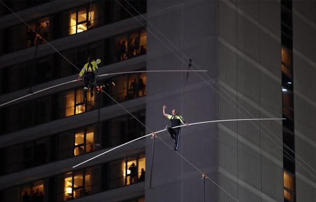 Nik Wallenda was joined by his sister Lijana for the daring stunt