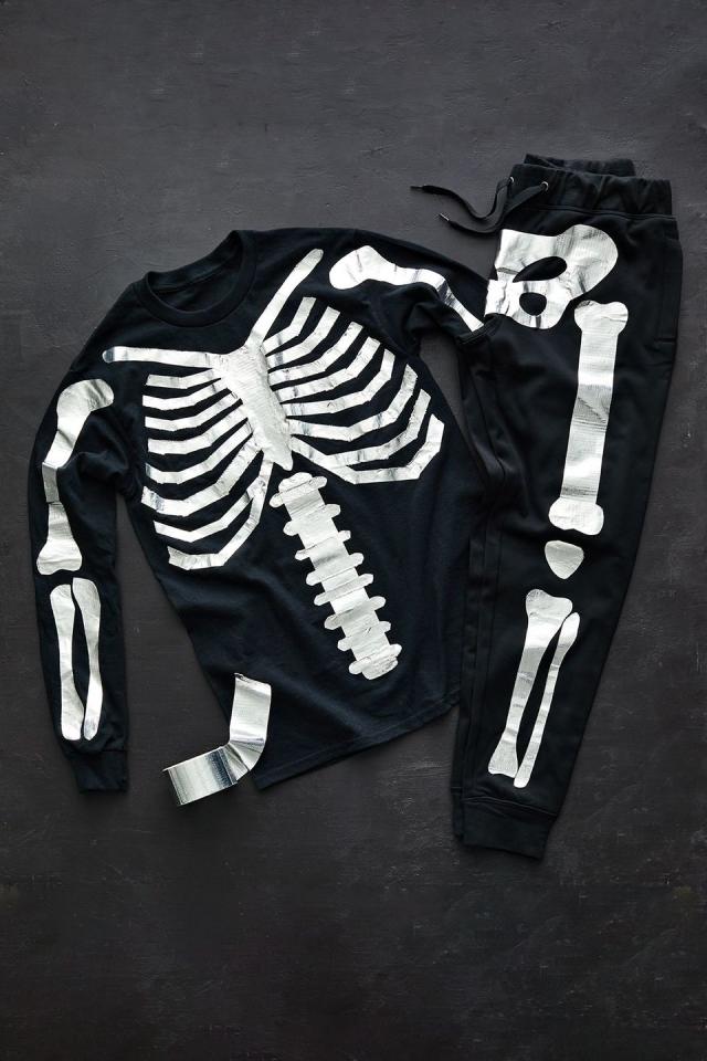 Pumpkin & Skeleton Print Denim Coat, Long Sleeves Ripped Holes Denim  Jacket, Halloween Women's Denim Clothing