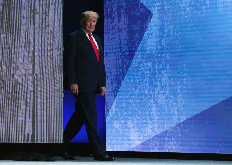 U.S. President Trump speaks at the American Farm Bureau Federation Annual Convention and Trade Show in Austin