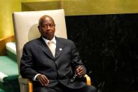 FILE PHOTO: Ugandan President Kaguta Museveni waits to address the United Nations General Assembly in the Manhattan borough of New York