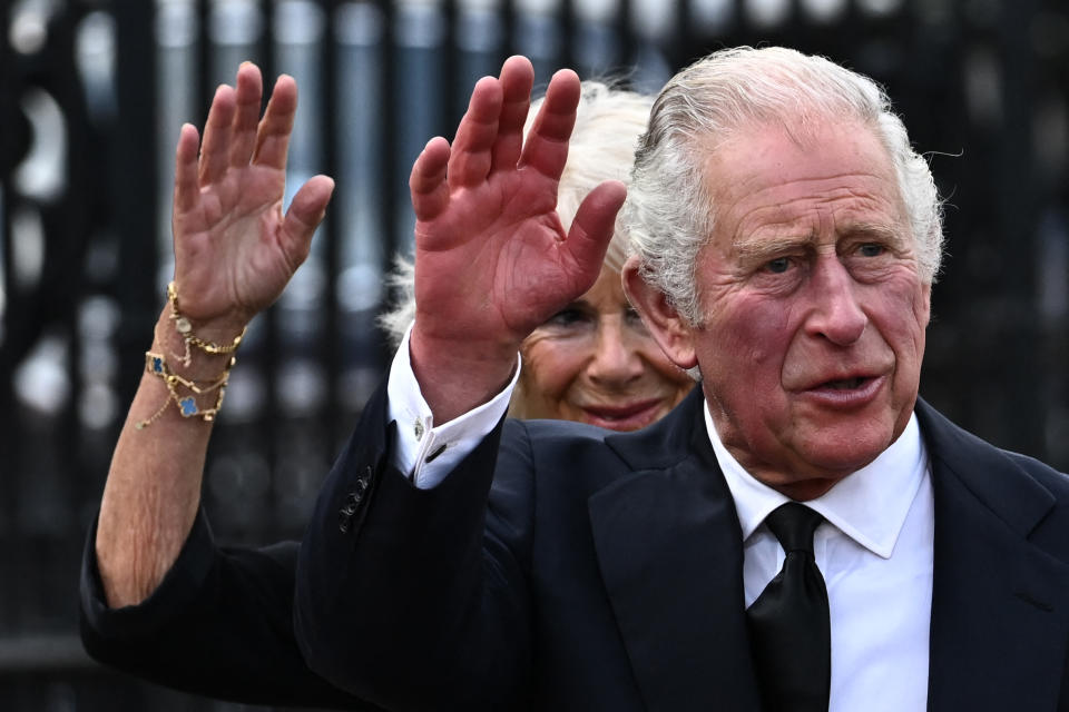 King Charles and Queen Camilla during the mourning period for Queen Elizabeth in September 2022