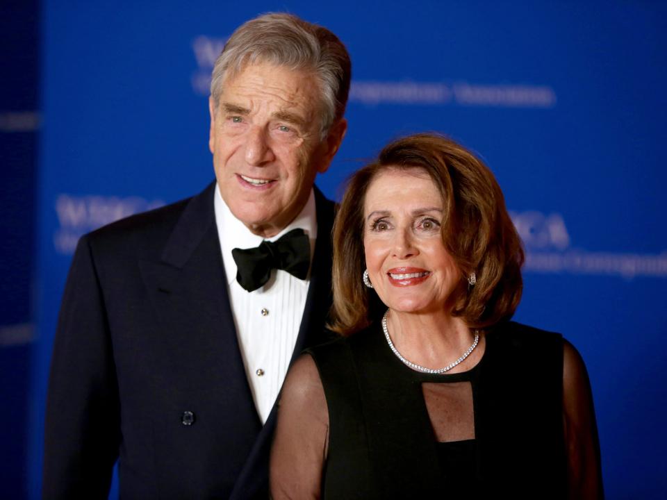 Paul Pelosi (L) and House Minority Leader Nancy Pelosi (D-CA) attend the 2018 White House Correspondents' Dinner at Washington Hilton on April 28, 2018 in Washington, DC