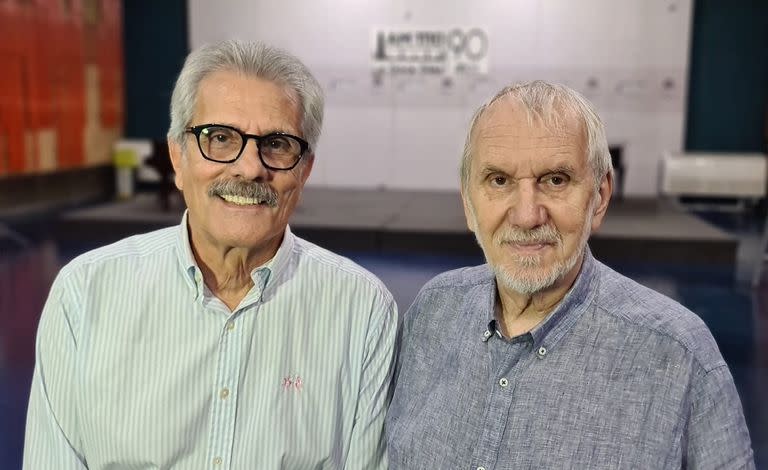 Sergio Vainman y Jorge Maestro en el estudio de La Once Diez donde hacen Nosotros y los medios