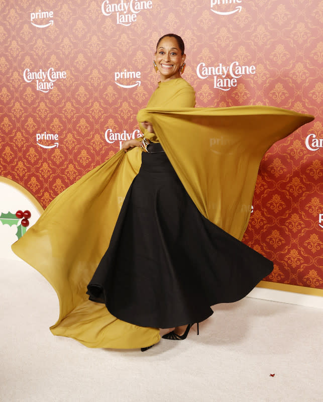 <p>Tracee Ellis Ross wearing Brandon Maxwell at the "Candy Cane Lane" premiere in Los Angeles.</p><p>Photo: Michael Tran/AFP via Getty Images</p>