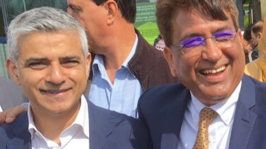 Pictured with Mayor London Sadiq Khan (left), Mr Malik is a former mayor of Hounslow and ex-Labour councillor