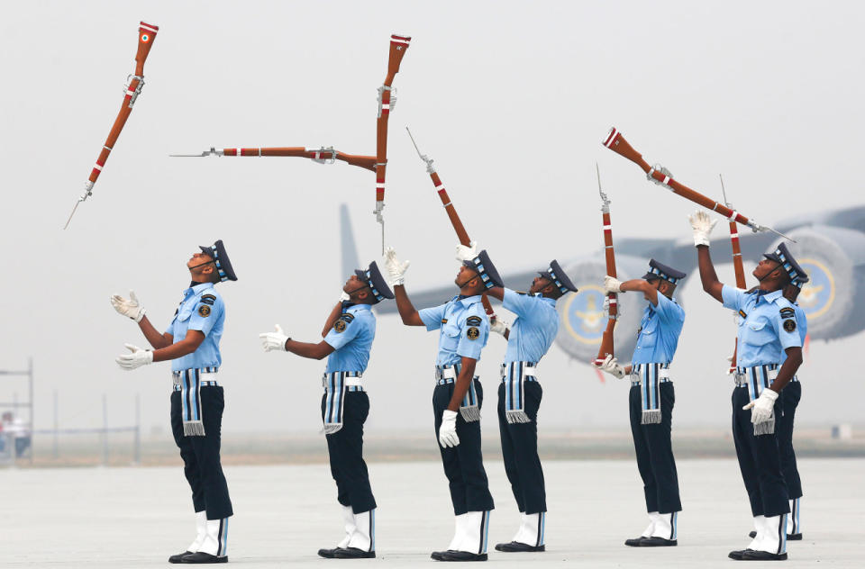 Indian Air Force soldiers in New Delhi