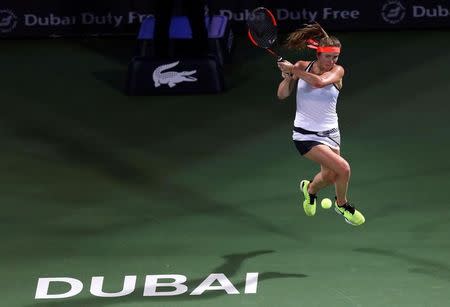 Tennis - Dubai Open - Women's Singles Final - Caroline Wozniacki of Denmark v Elina Svitolina of Ukraine - Dubai, UAE - 25/2/2017 - Elina Svitolina of Ukraine in action. REUTERS/Stringer