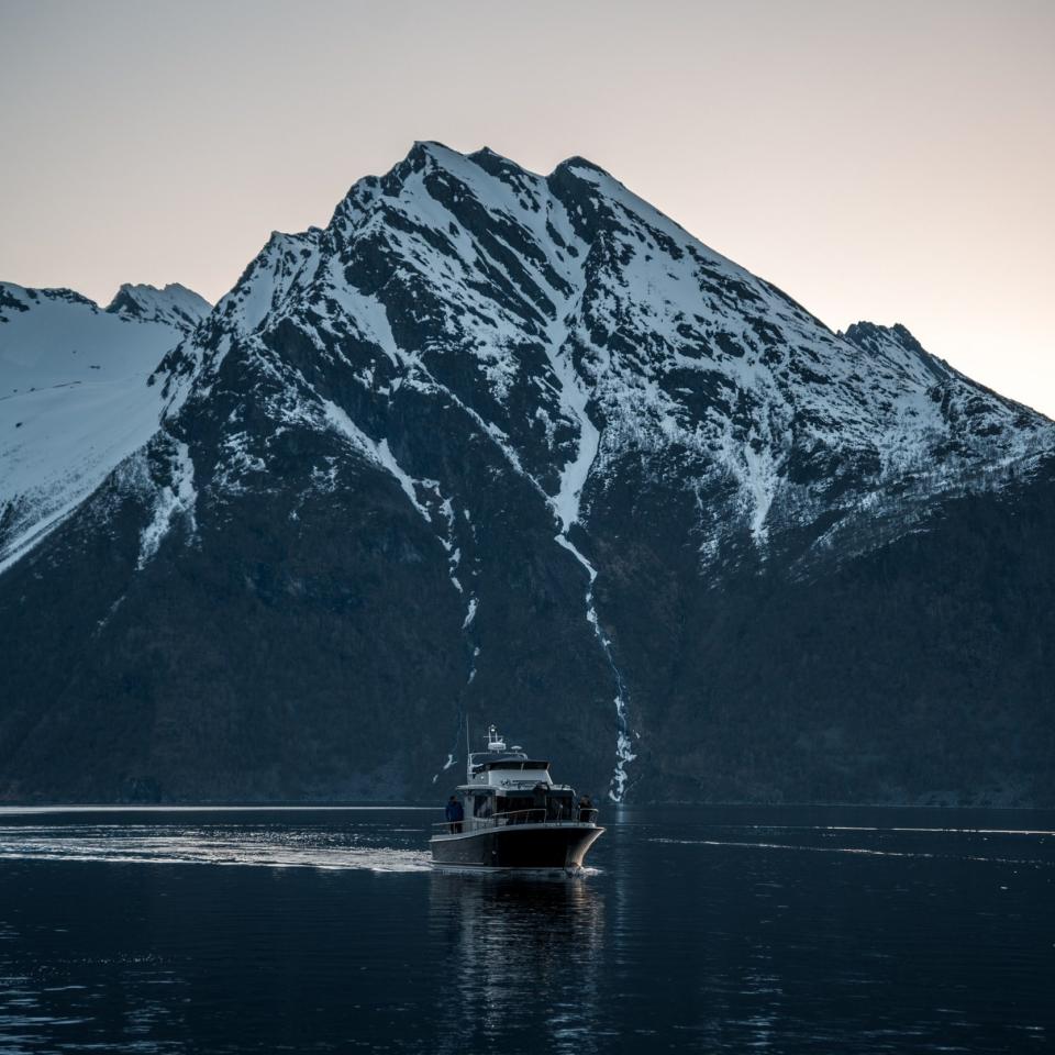 Skiing in the fjords.  Norway