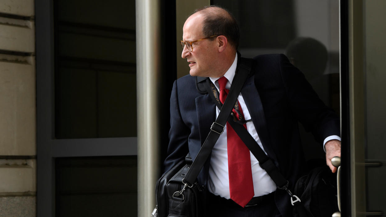 Mandatory Credit: Photo by Susan Walsh/AP/Shutterstock (10237136a)Attorney Douglas Letter, who is representing House Democrats, leaves federal court in WashingtonTrump Taxes, Washington, USA - 14 May 2019.