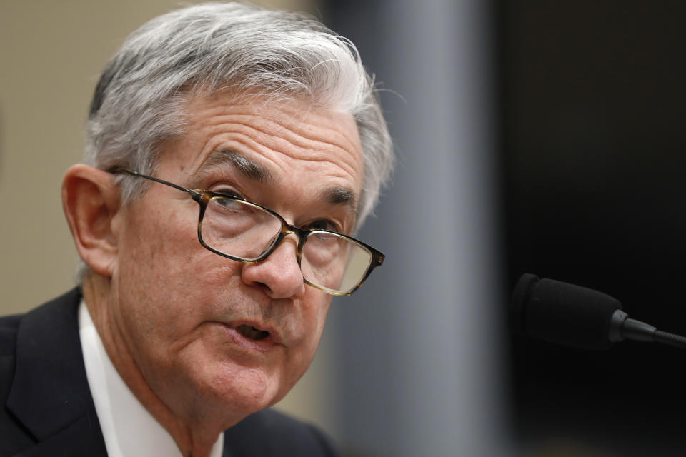 Federal Reserve Board Chair Jerome Powell testifies to the House Budget Committee, Thursday, Nov. 14, 2019, on Capitol Hill in Washington. (AP Photo/Jacquelyn Martin)