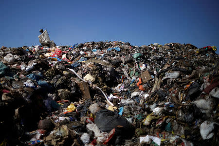 A man works at 'Lixao da Estrutural', Latin America's largest rubbish dump, in Brasilia, Brazil, January 19, 2018. REUTERS/Ueslei Marcelino